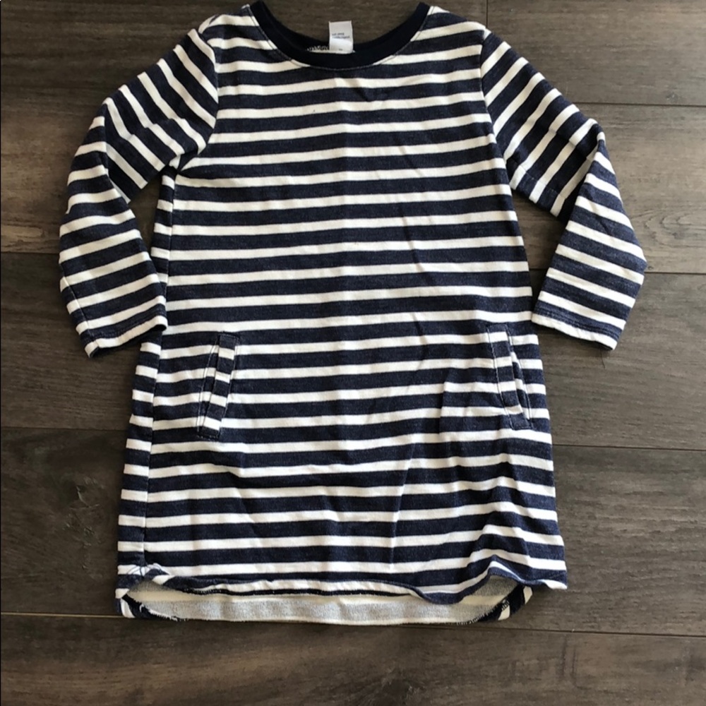 Girls blue and white stripe dress